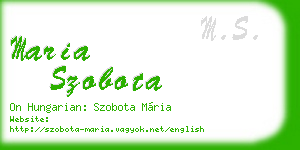 maria szobota business card